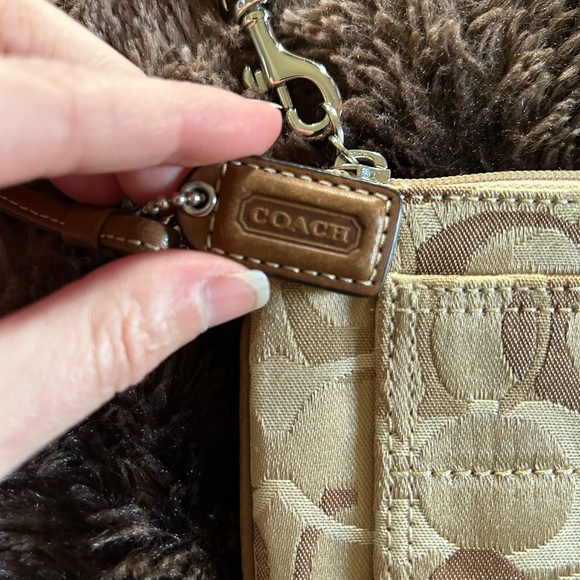 Coach Tan Signature Wristlet - Picture 2 of 5